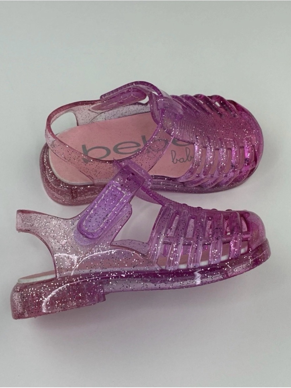 bebe Glitter Purple Jelly Sandals for Kids